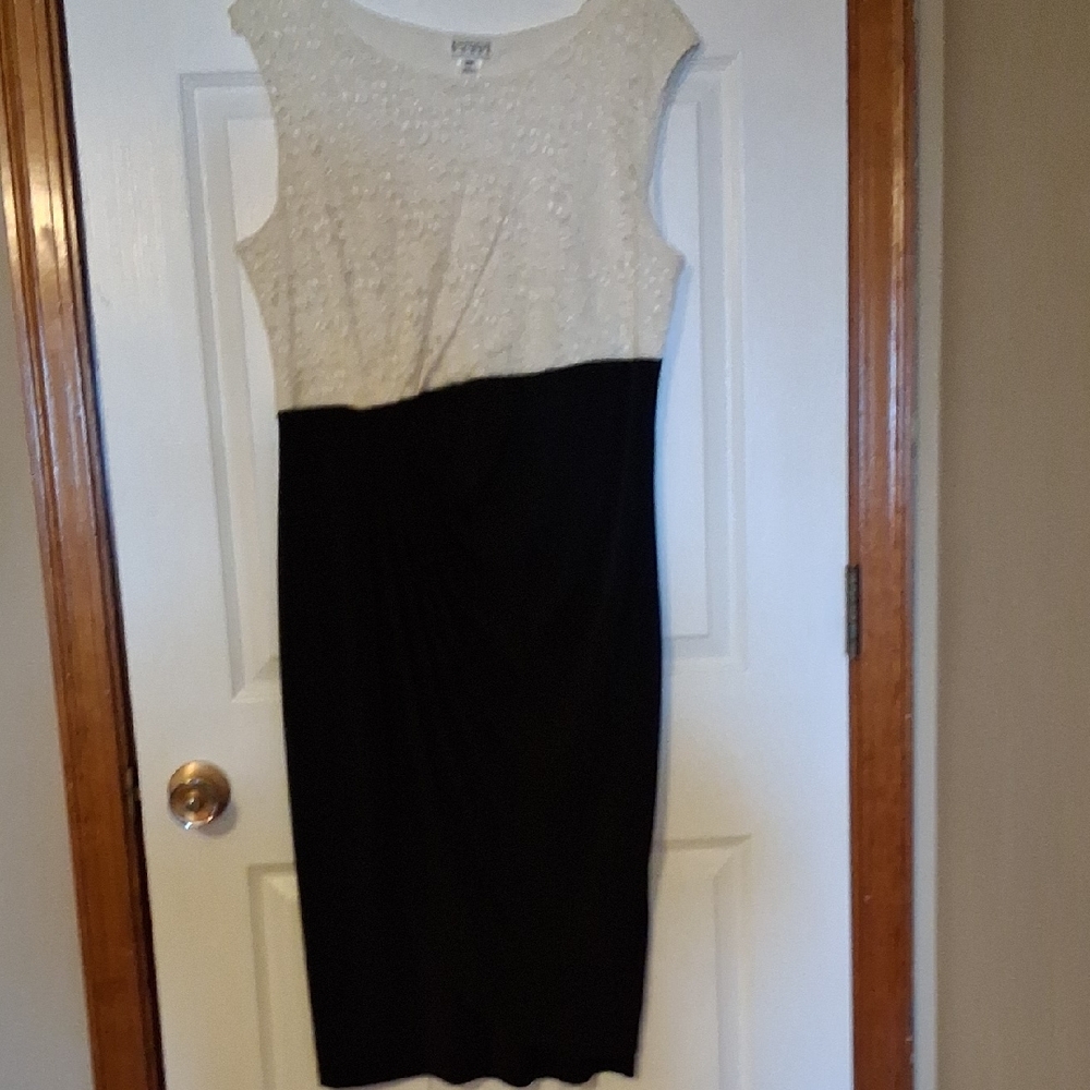 Elegant Black and White Sleeveless Dress